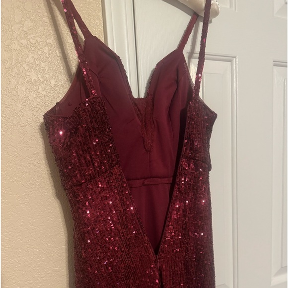 Prom dress - Ruby red sequin gown - Picture 2 of 7